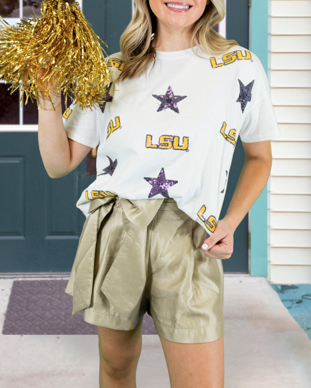 Sparkly Star LSU Sequin Tee