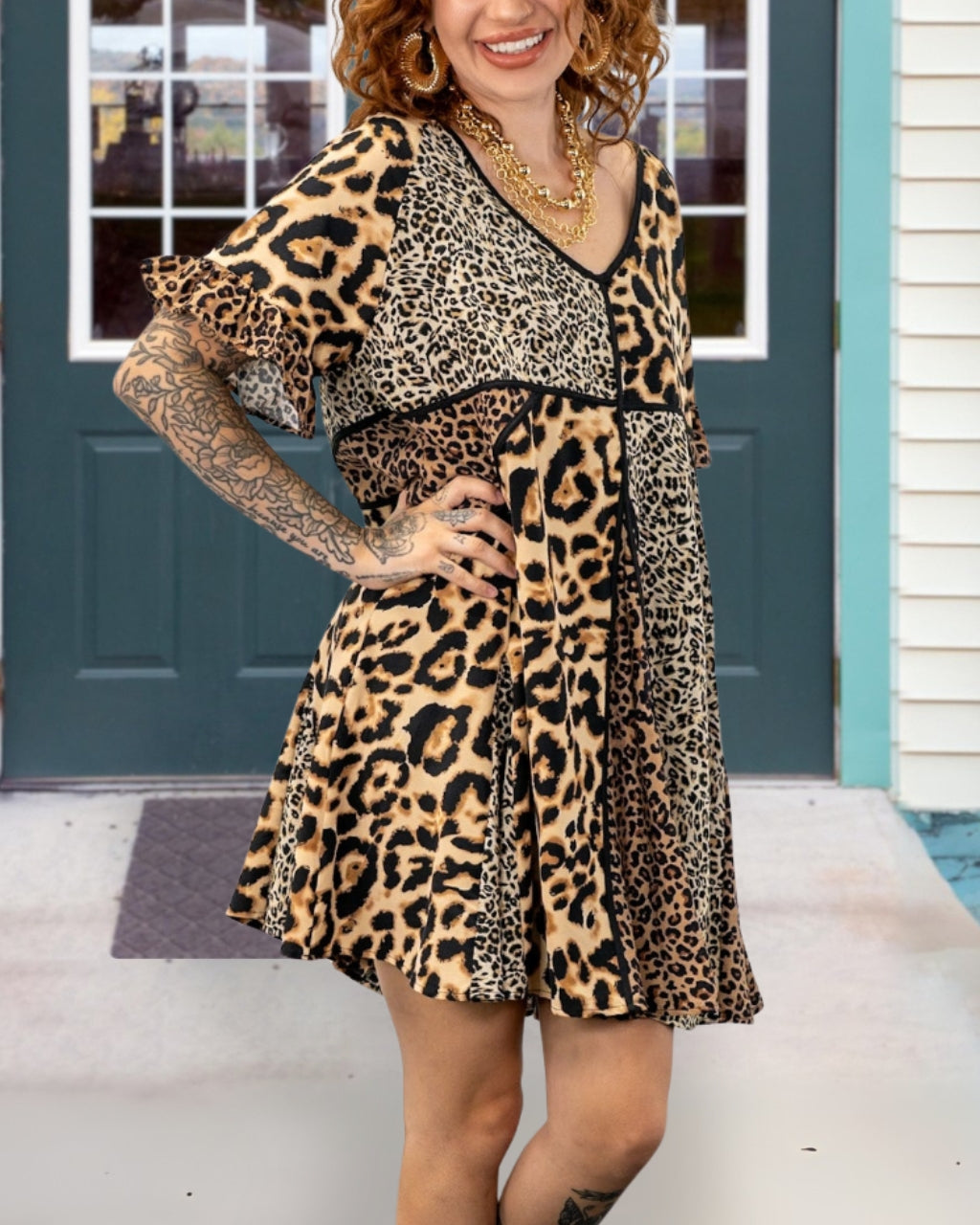 Fierce Leopard Patch Dress