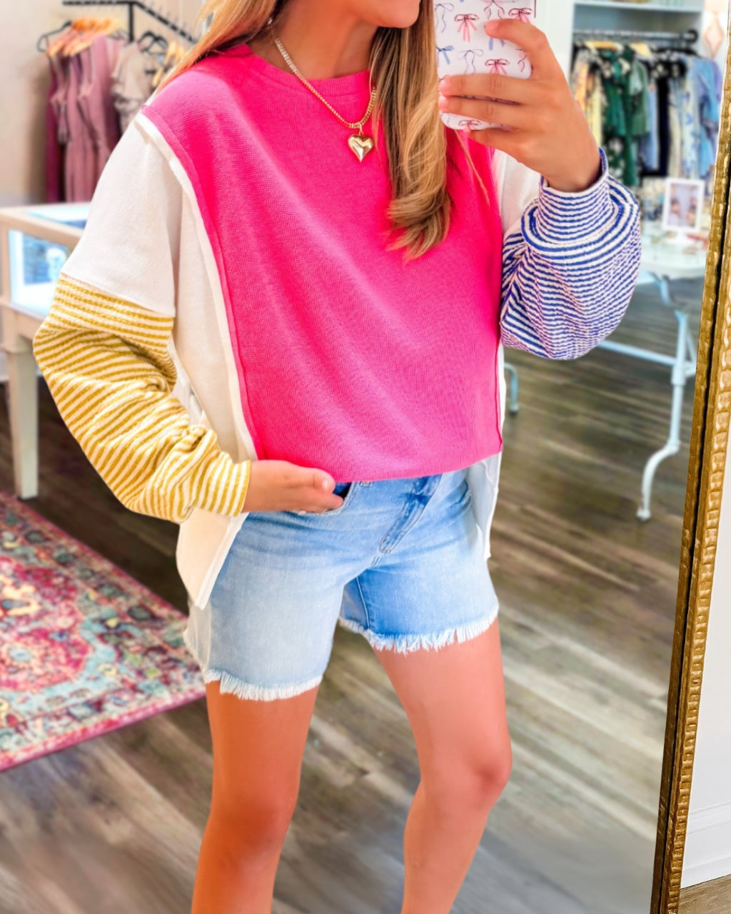 Pink Mix Match Pullover