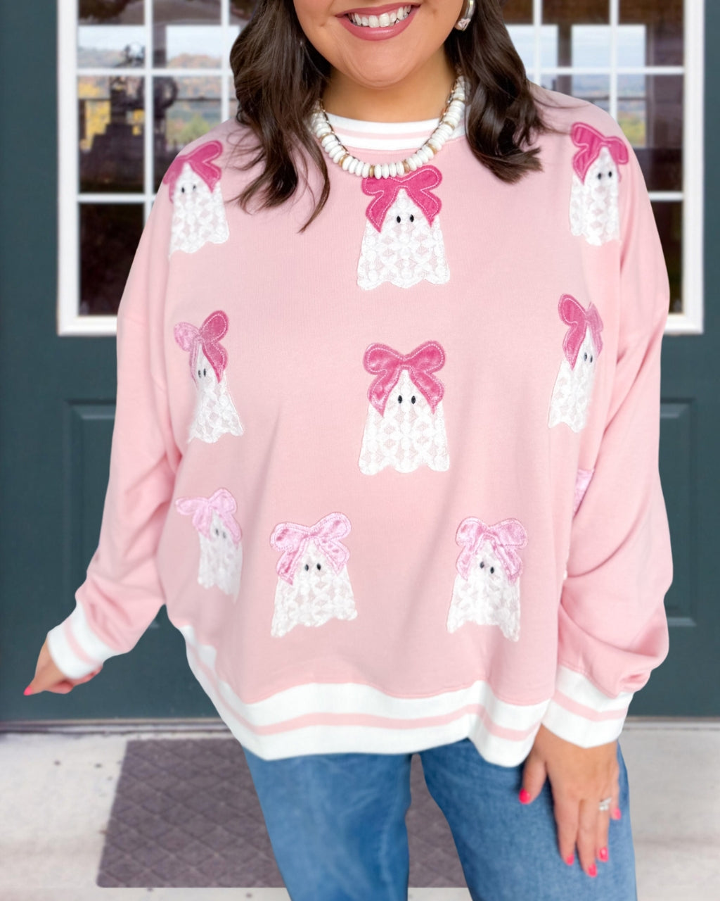 Girly Ghost Embroidered Pullover