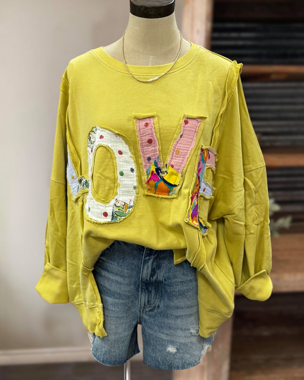 Colorful LOVE Patch Sweatshirt