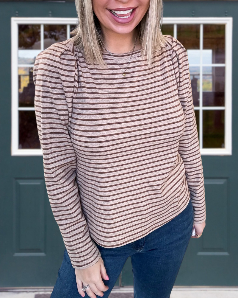 Everyday Striped Crew Neck Top