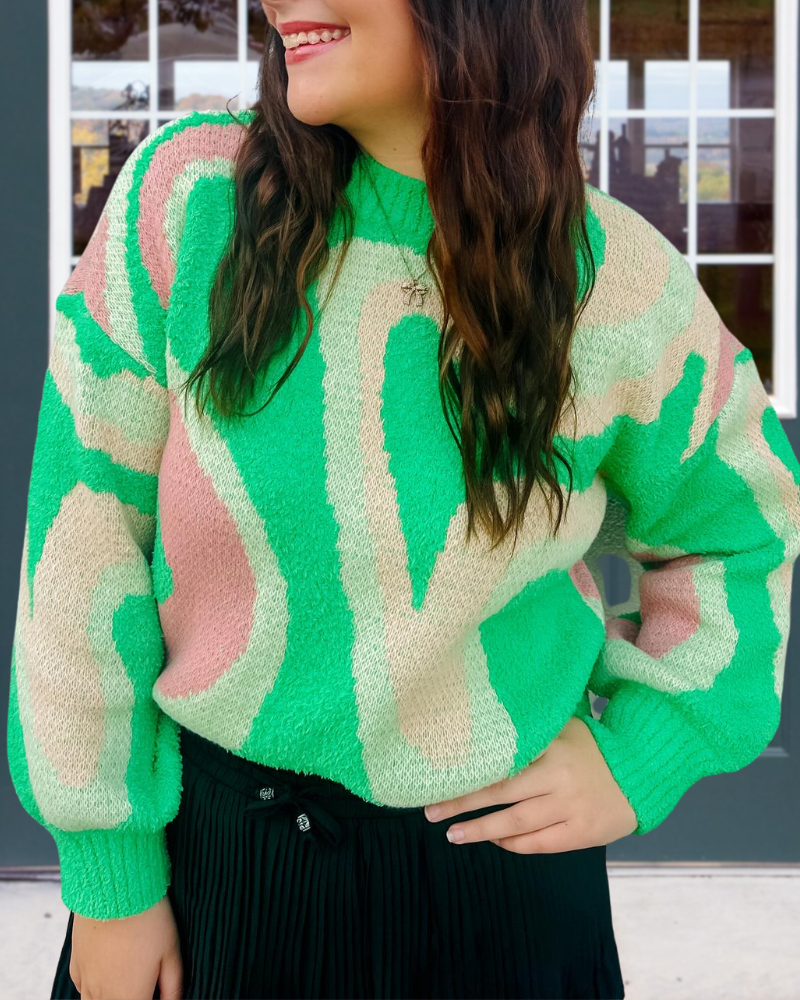 Abstract Pattern Crewneck Sweater