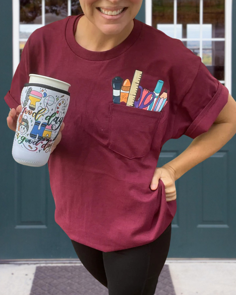School Supplies Pocket Tee