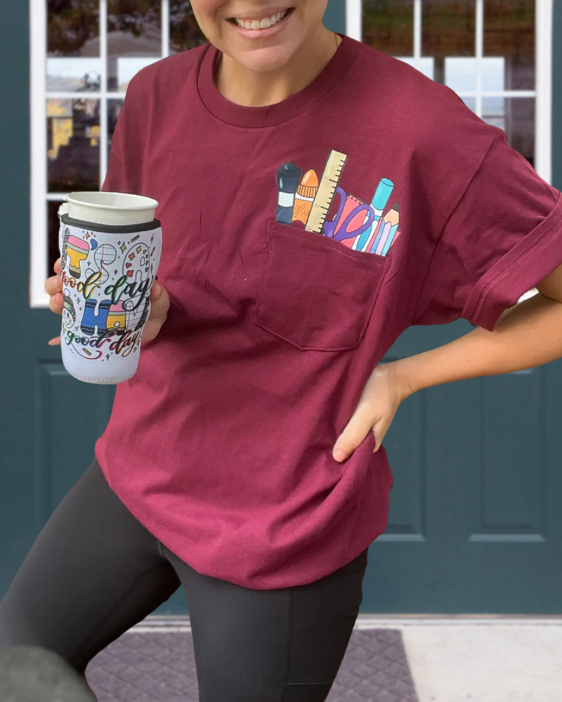 School Supplies Pocket Tee