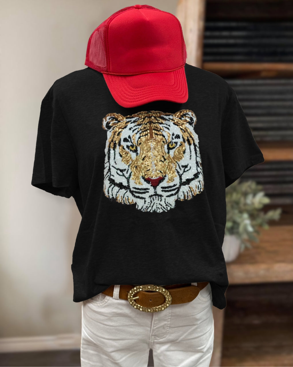 Tiger Sequin Tee