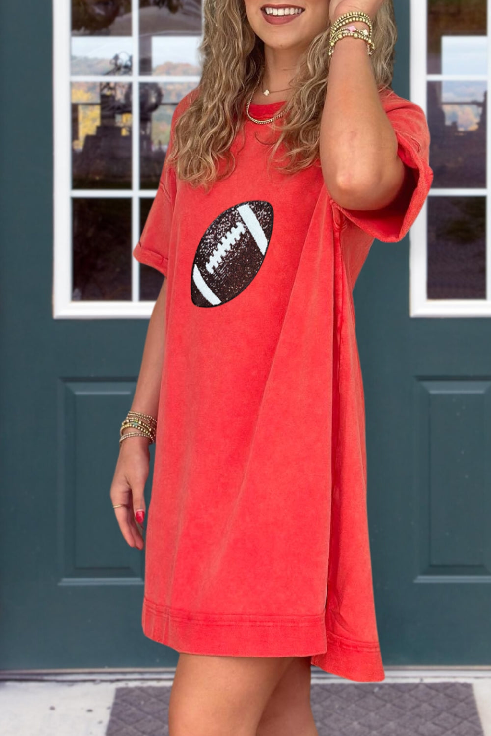 Football Sequin T-shirt Dress