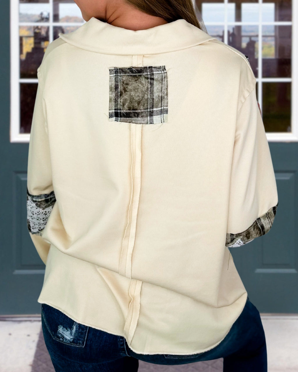 Star Patch Quarter Zip Sweatshirt