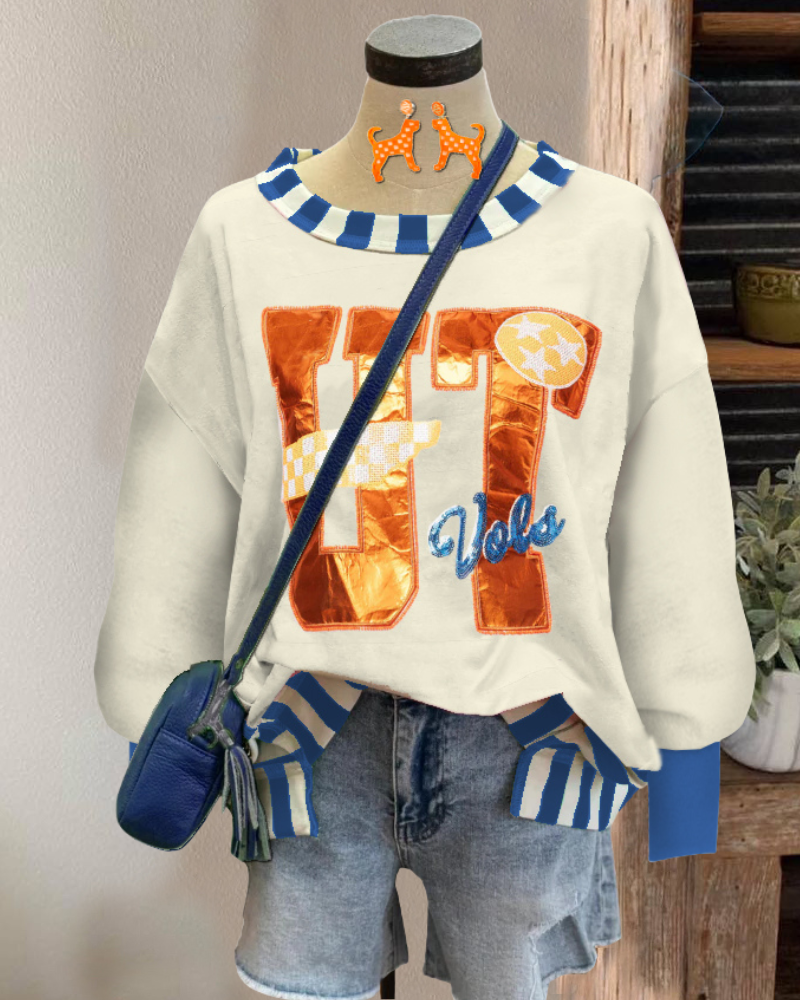 UT Sequined Contrasting Trim Sweatshirt
