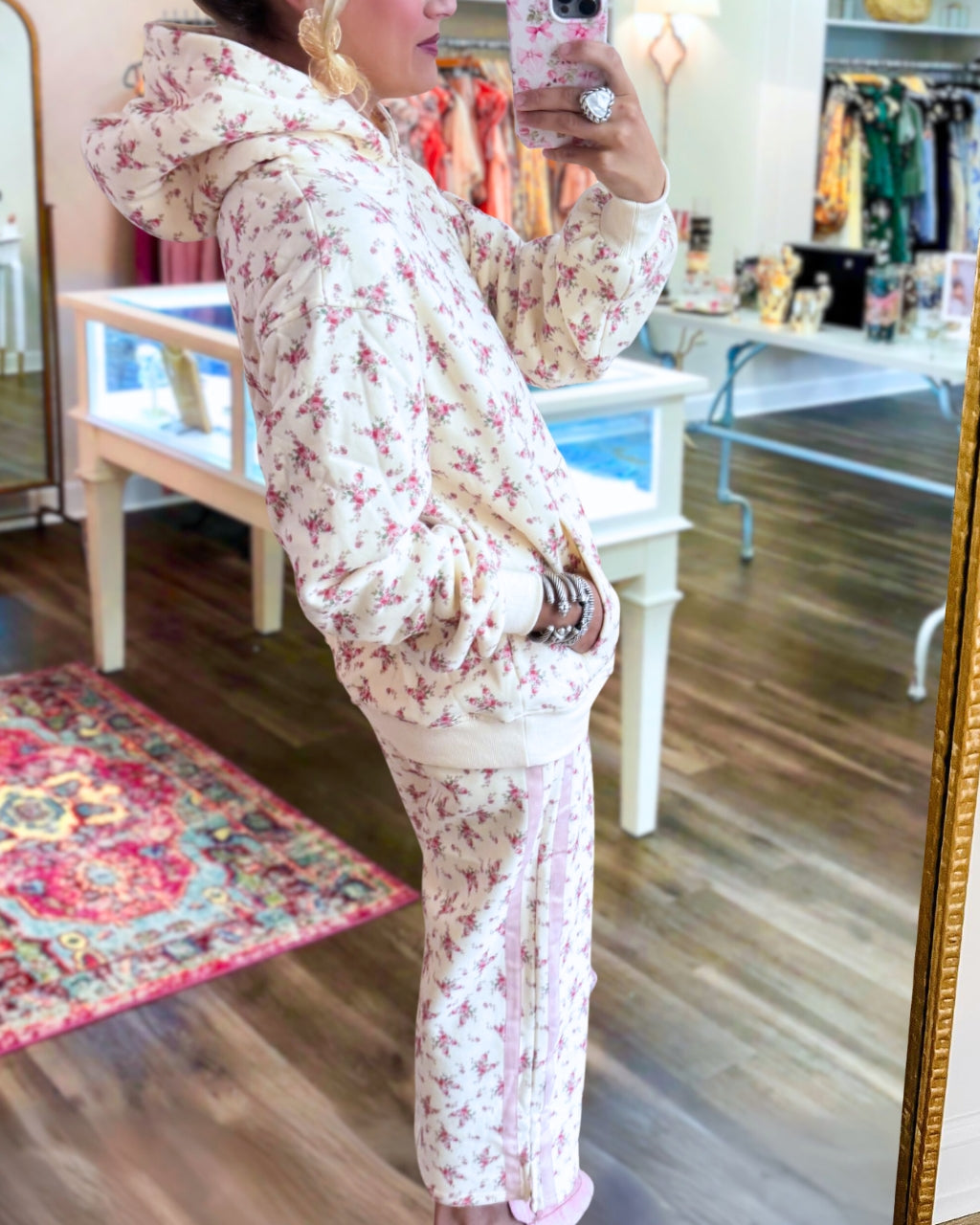 Floral Hoodie Pant Set