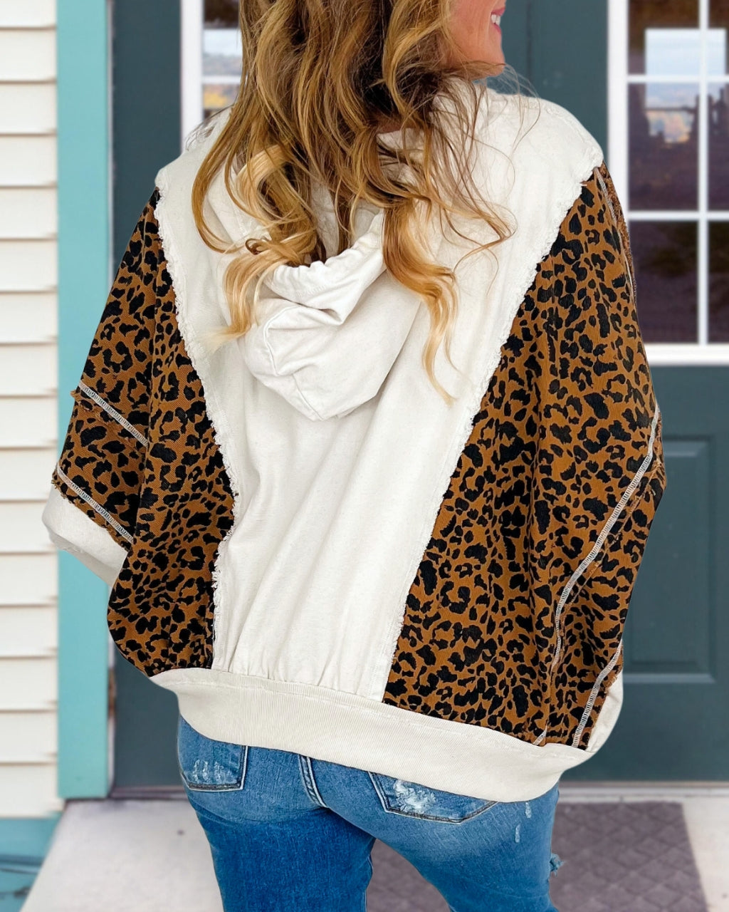 Unique Leopard Mix Hoodie Jacket
