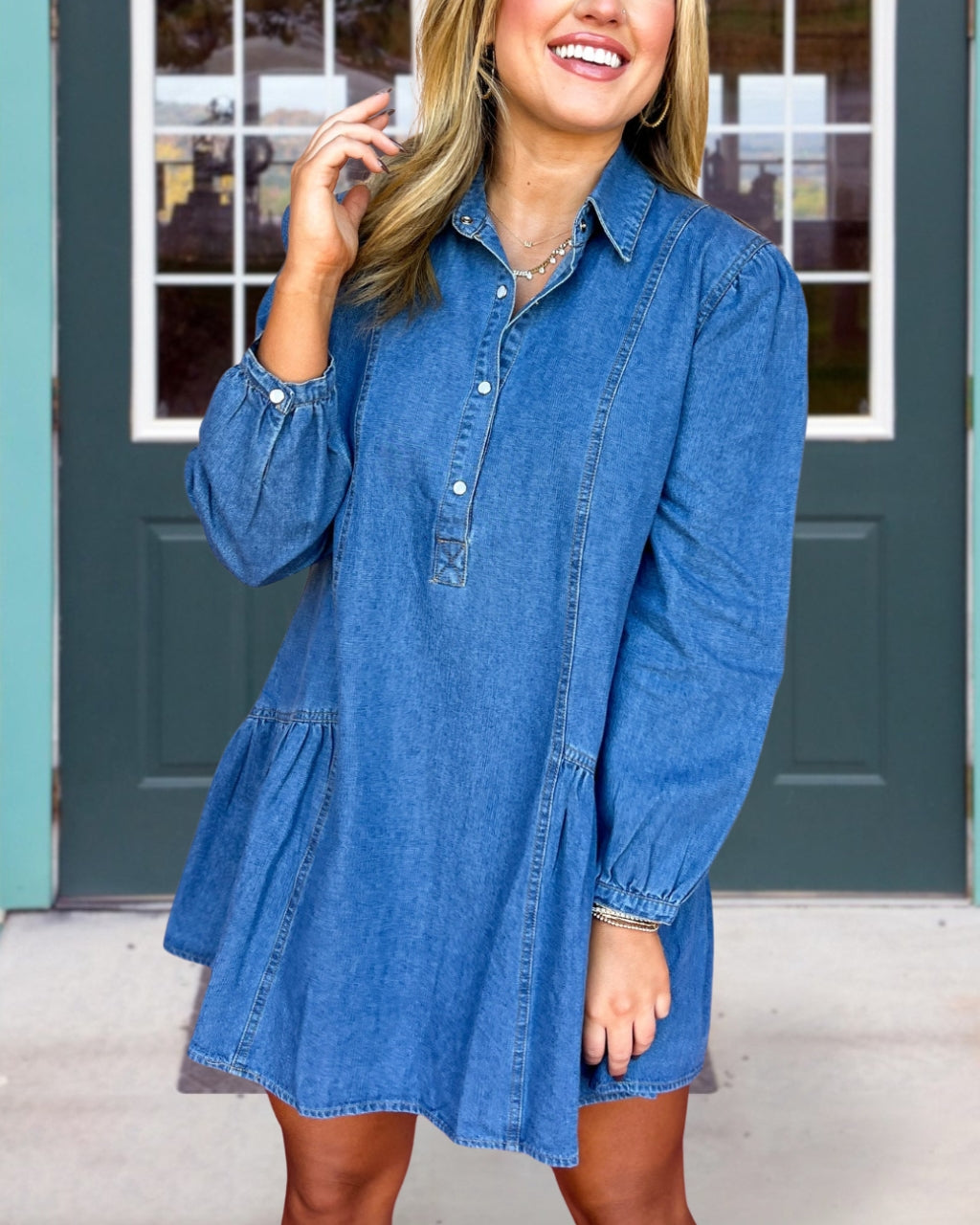 Trendy Denim Babydoll Dress