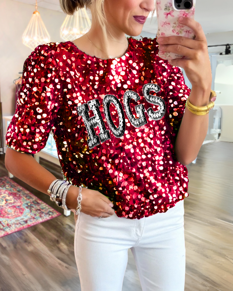 HOGS Sparkling Sequin Top