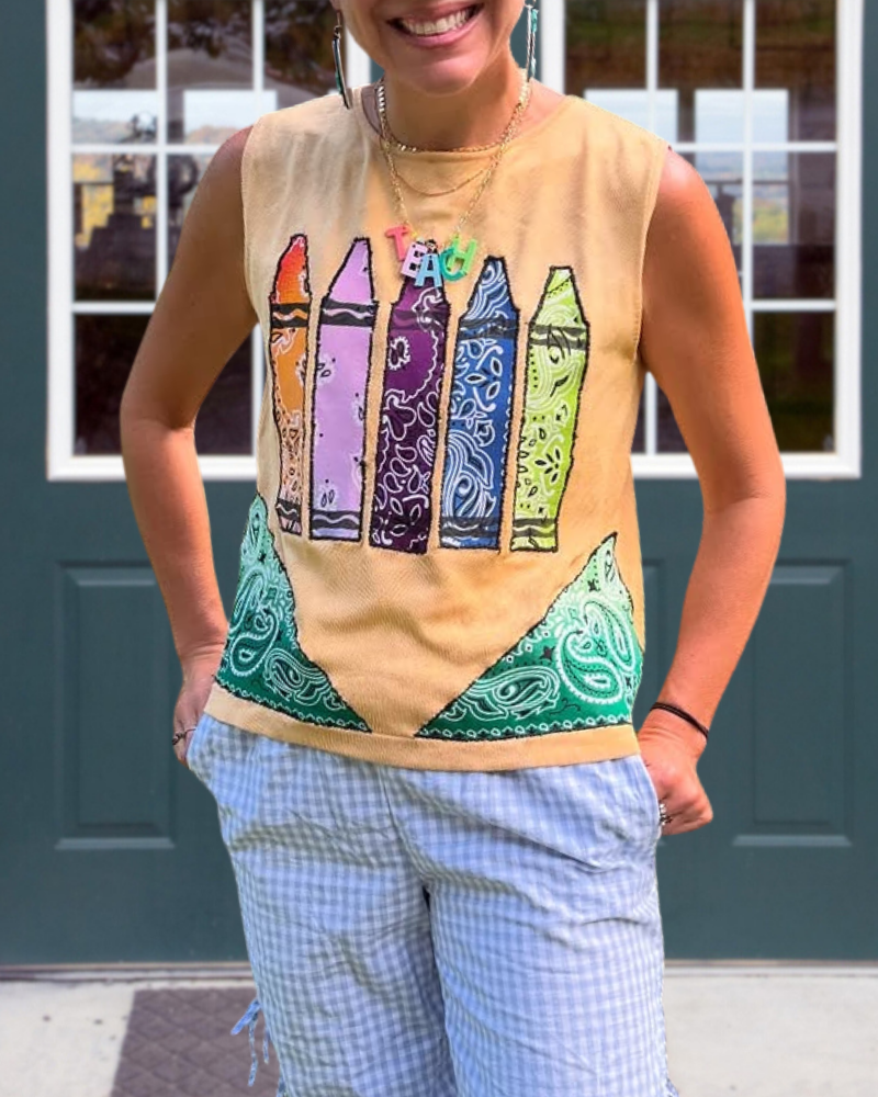 Art Paisley Paintbrush Vest