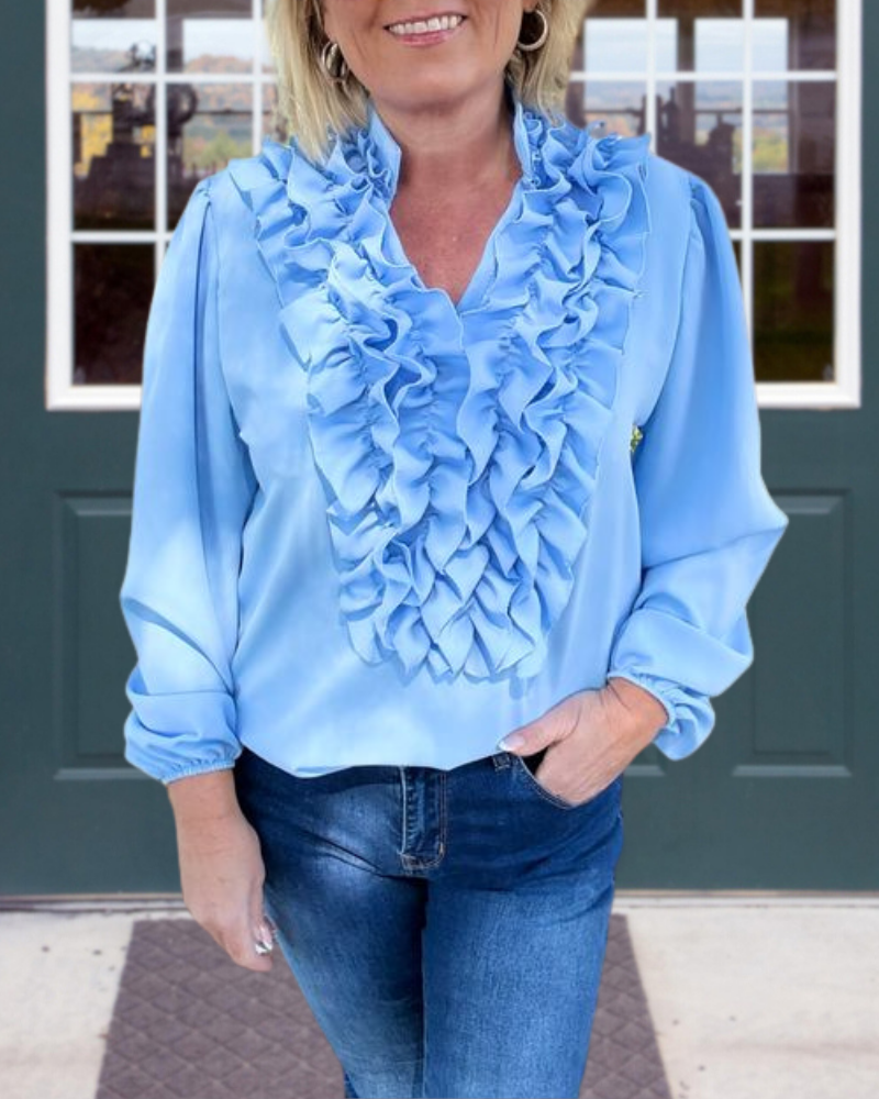 Luxe Ruffle V-Neck Top