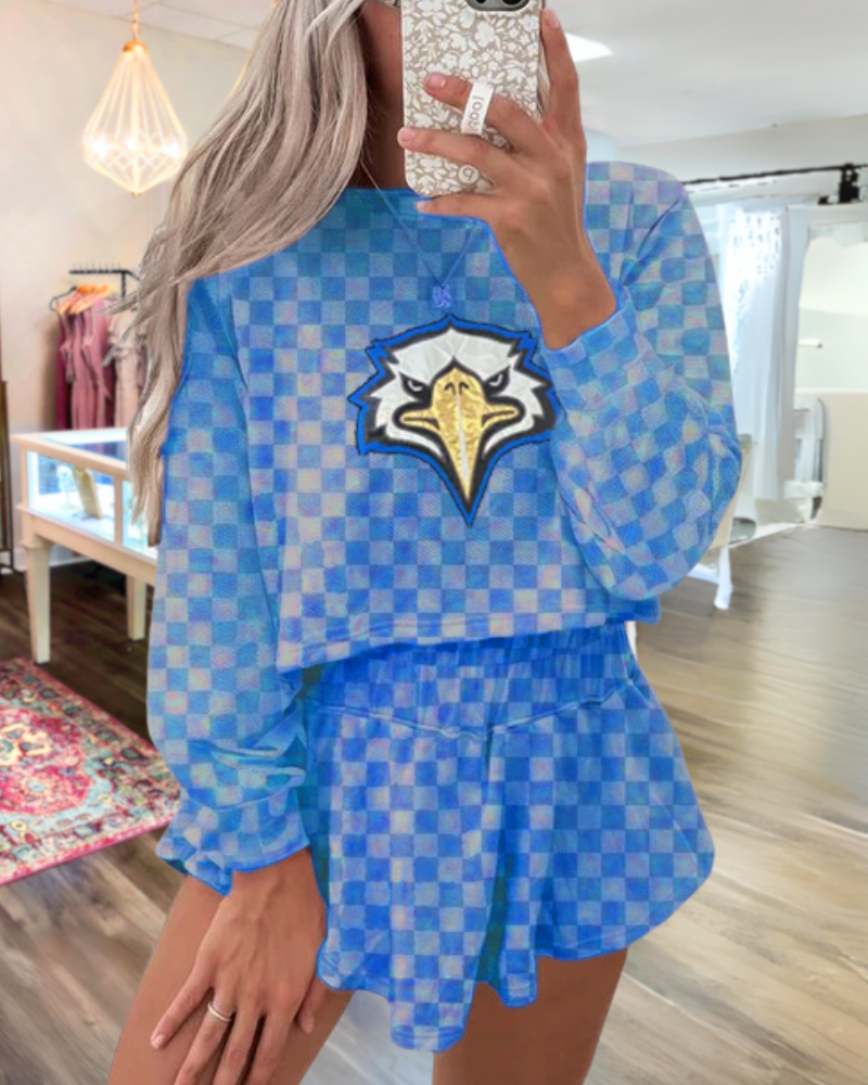 Pelican Embroidered Plaid Set
