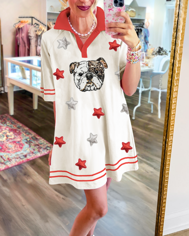 Star Pug Sequin Dress