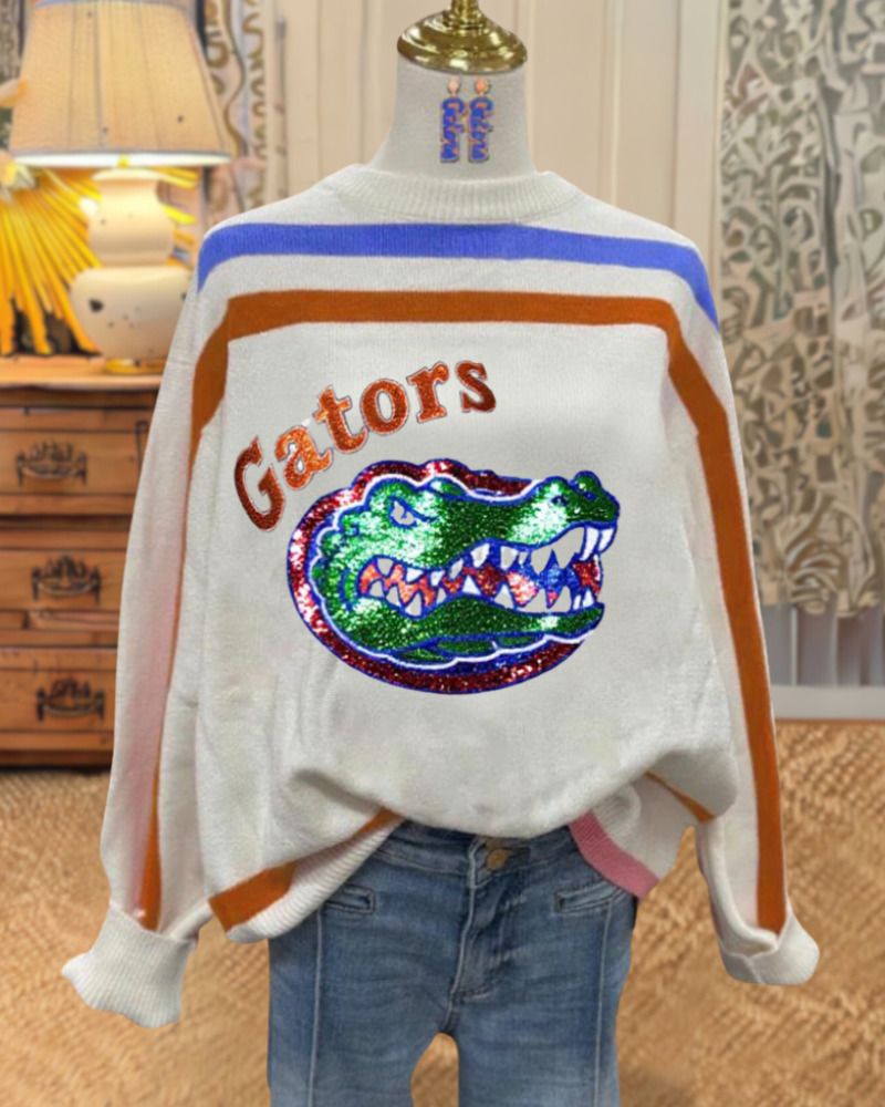 Sparkly Gator Graphic Pullover