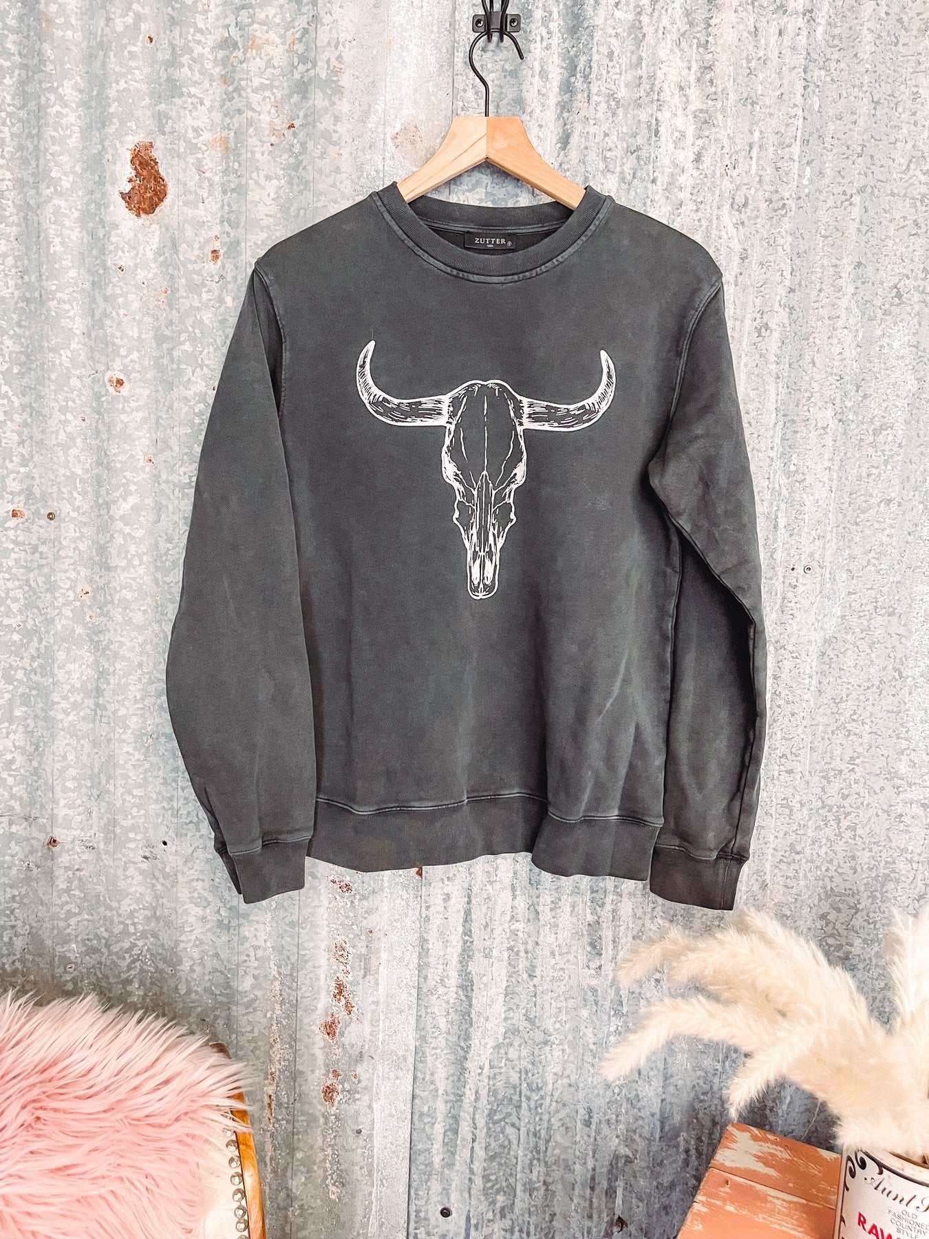 Cow Head Printed Cotton Sweatshirt