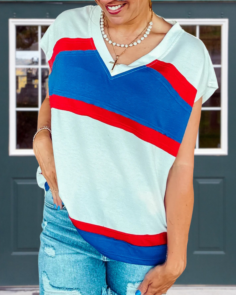 Colorblock V-neck Vest Top