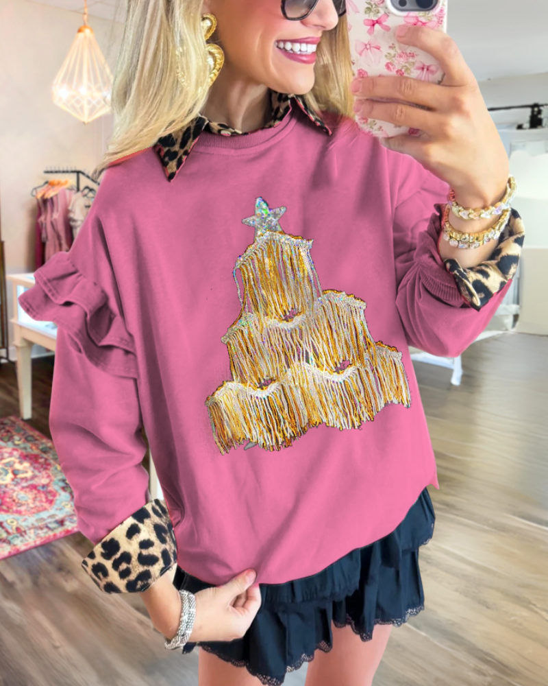 Star Tower Sequin Sweatshirt