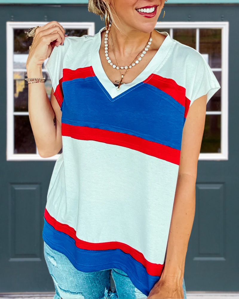 Colorblock V-neck Vest Top