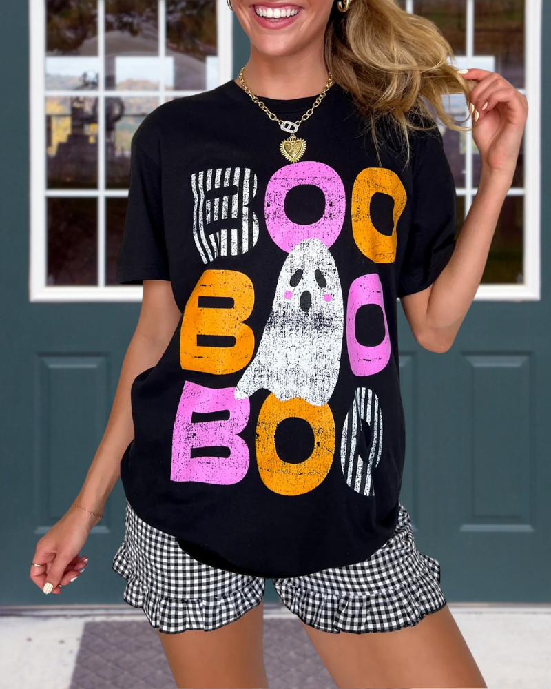 Boo Ghost Print T-shirt
