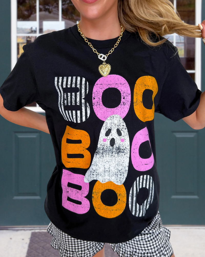 Boo Ghost Print T-shirt