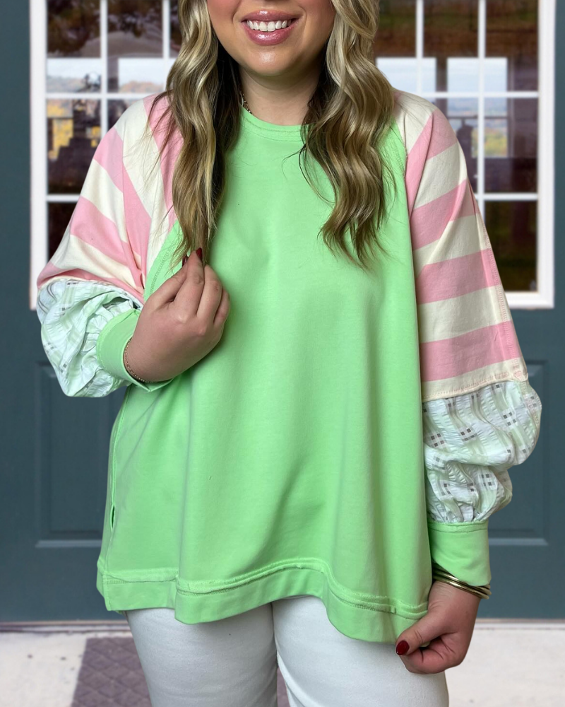 Fashion Patchwork Loose Sweatshirt