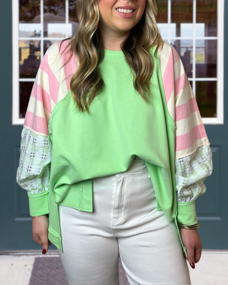 Fashion Patchwork Loose Sweatshirt