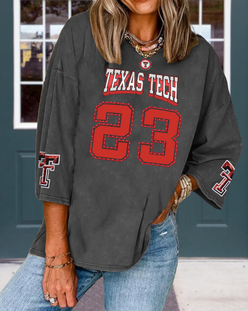 Texas Tech Washed Distressed T-shirt