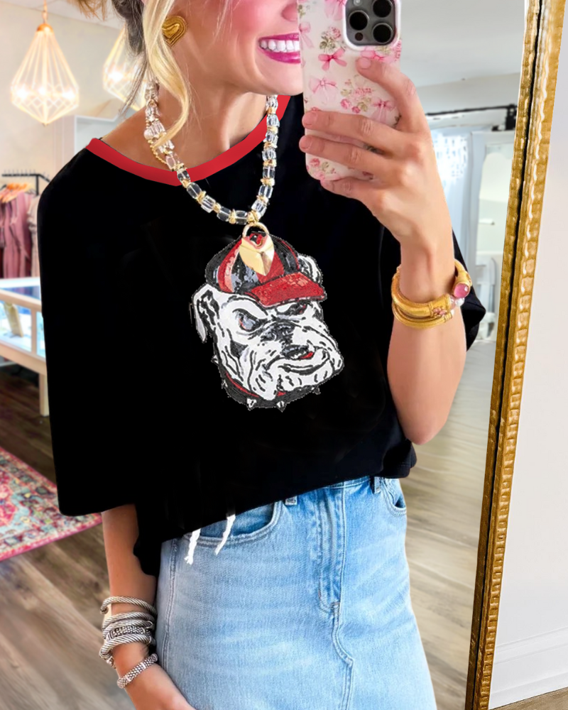 Bulldog Contrast Trim T-Shirt