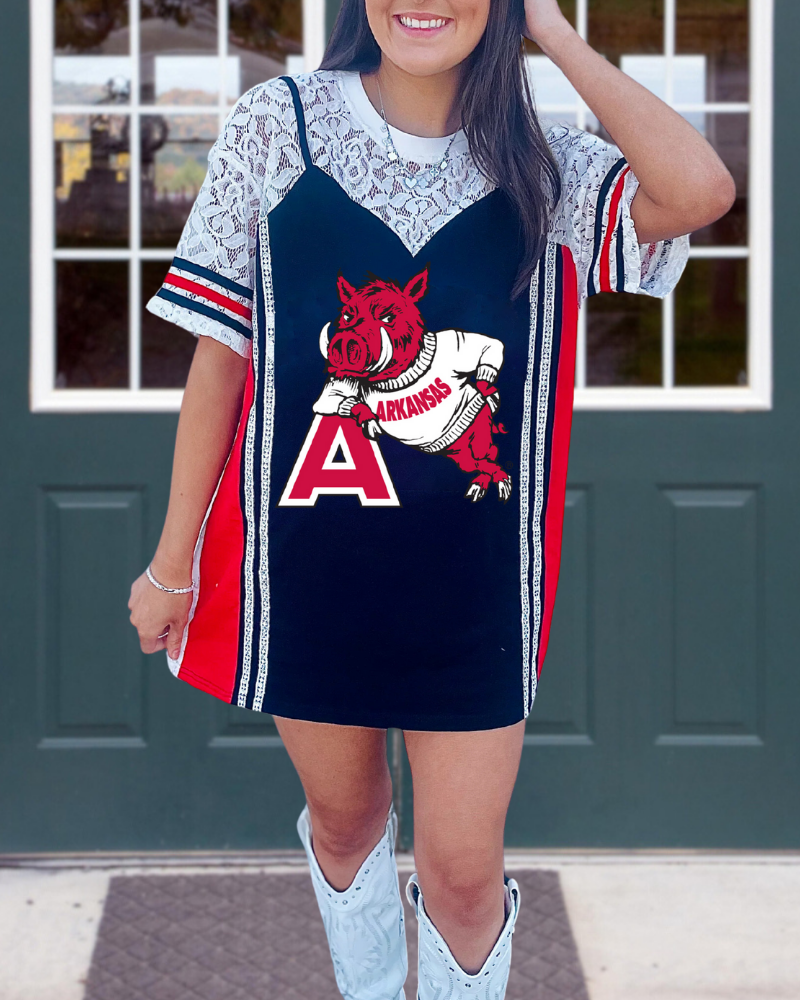 Arkansas Cotton T-shirt Lace Panel Dress