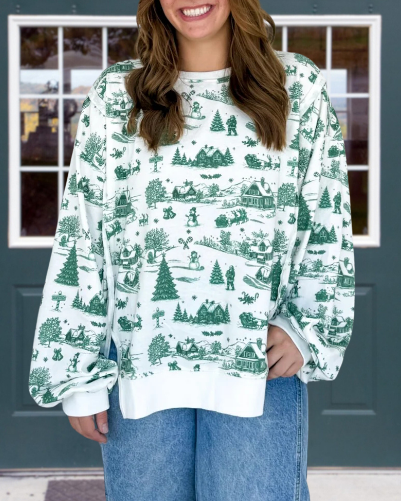 Christmas Snowman Scene Sweatshirt