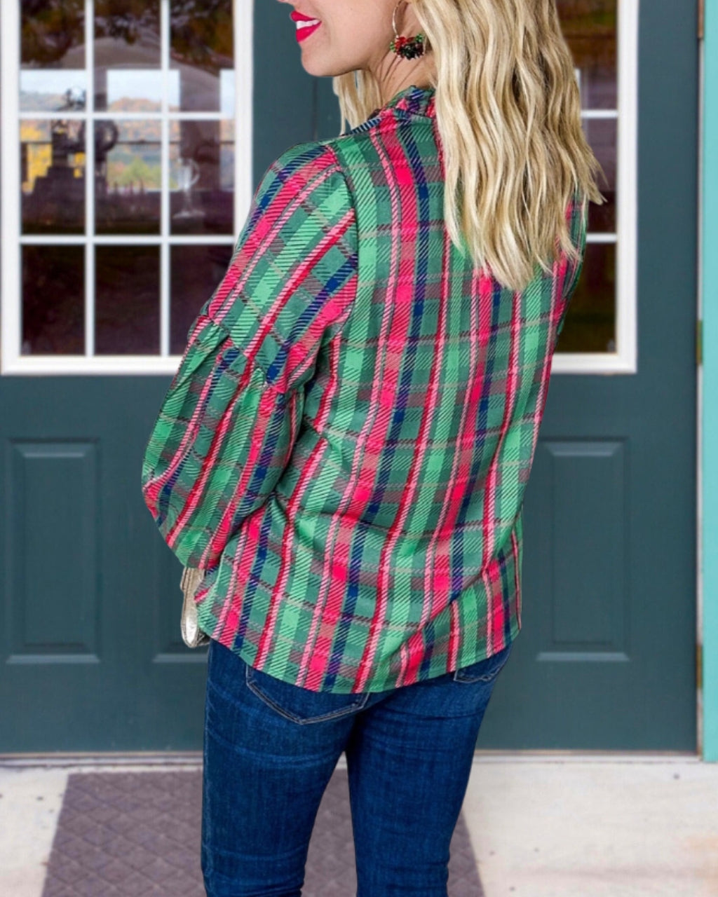 Christmas Plaid Blouse