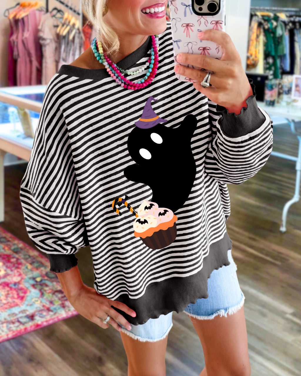 Ghost Witch Sweet Stripe Pullover