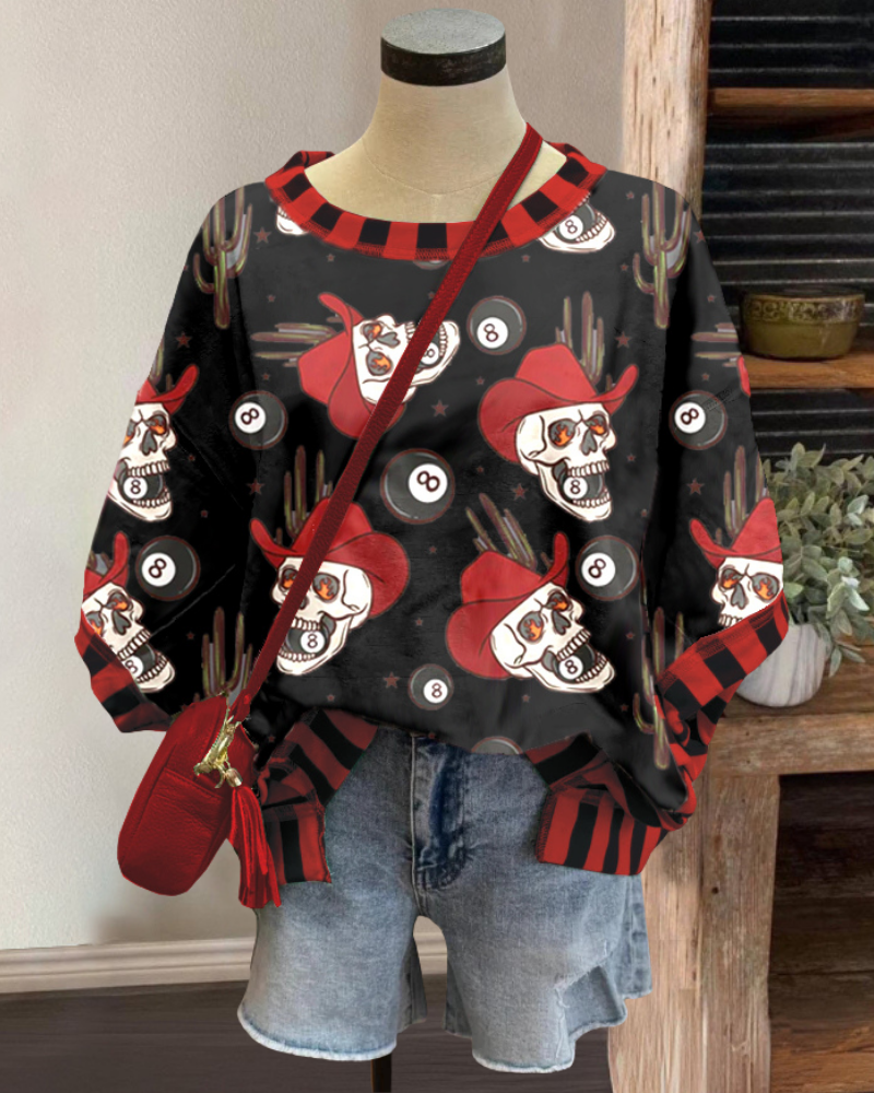 Western Skull Contrast T-shirt
