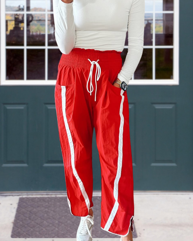 Fashion Contrast Trim Pants