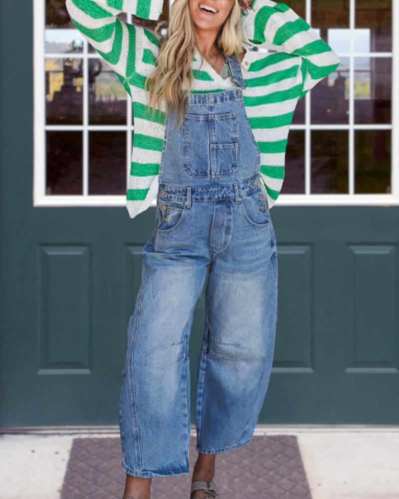 Fashion Washed Denim Overalls