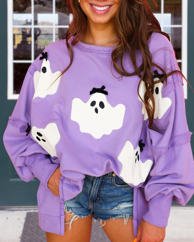 Ghost Embroidered Patch Sweatshirt
