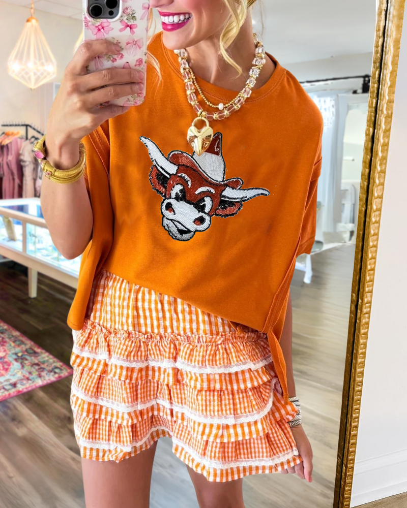 Western Cow Sequined T-Shirt