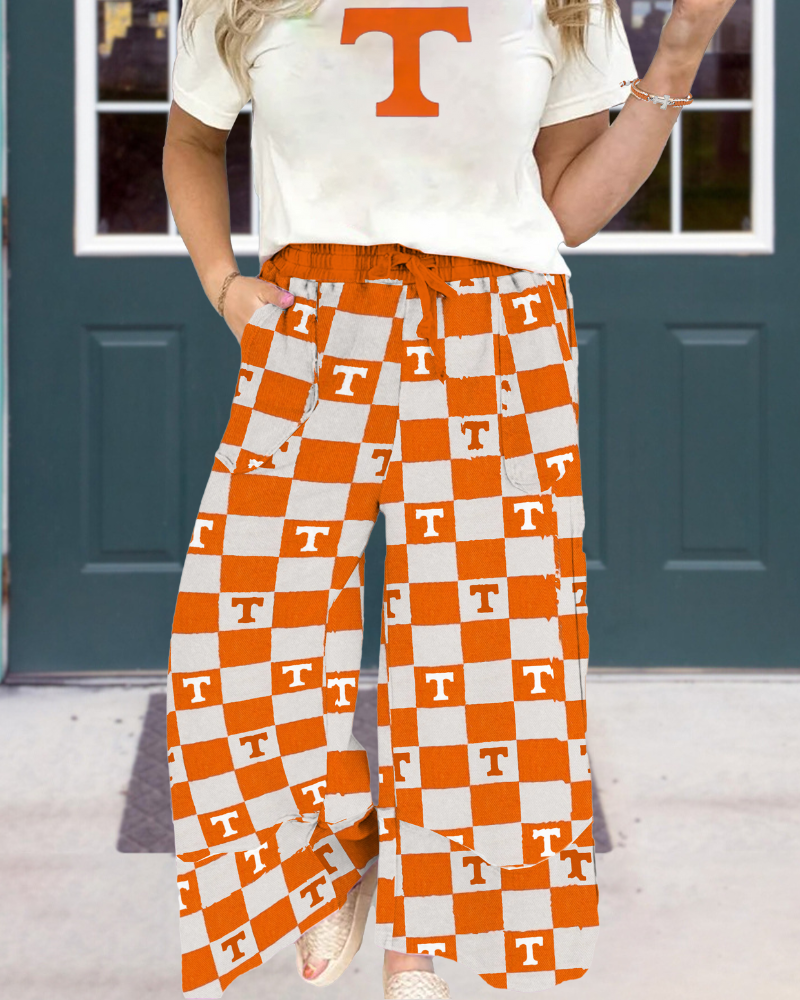 Tennessee Plaid Wide-Leg Trousers