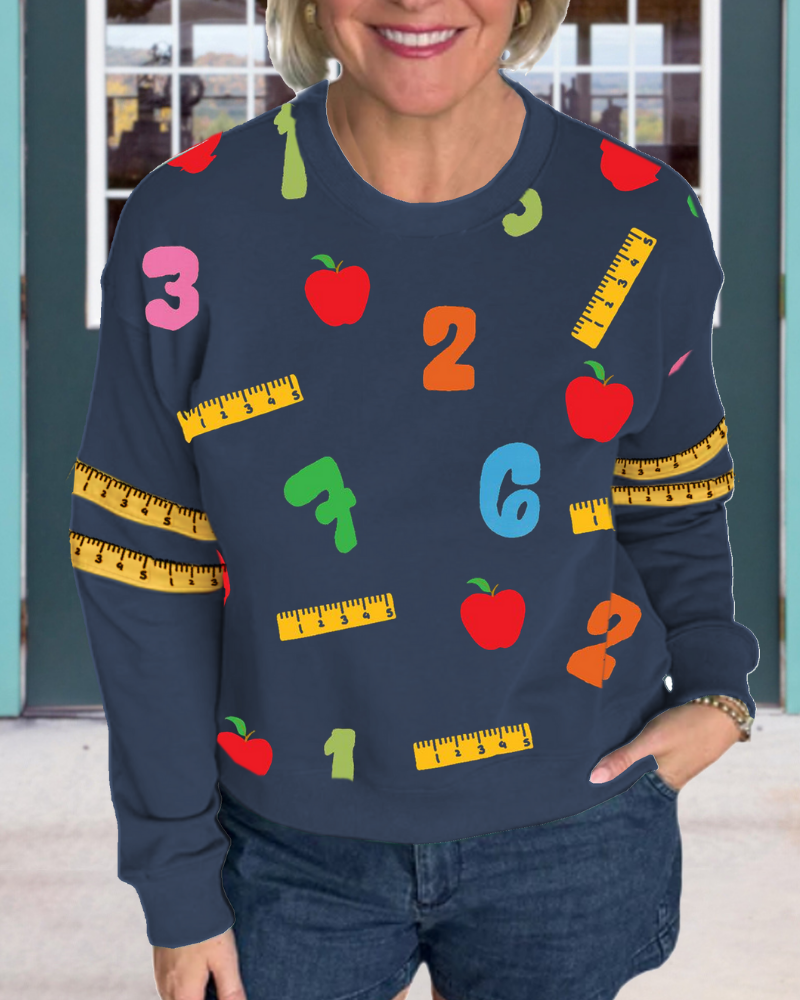 Playful Number Ruler Sweatshirt