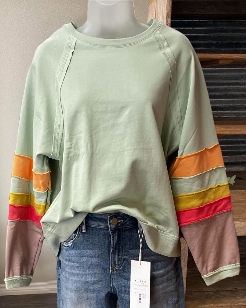 Color Block Sleeve Sweatshirt