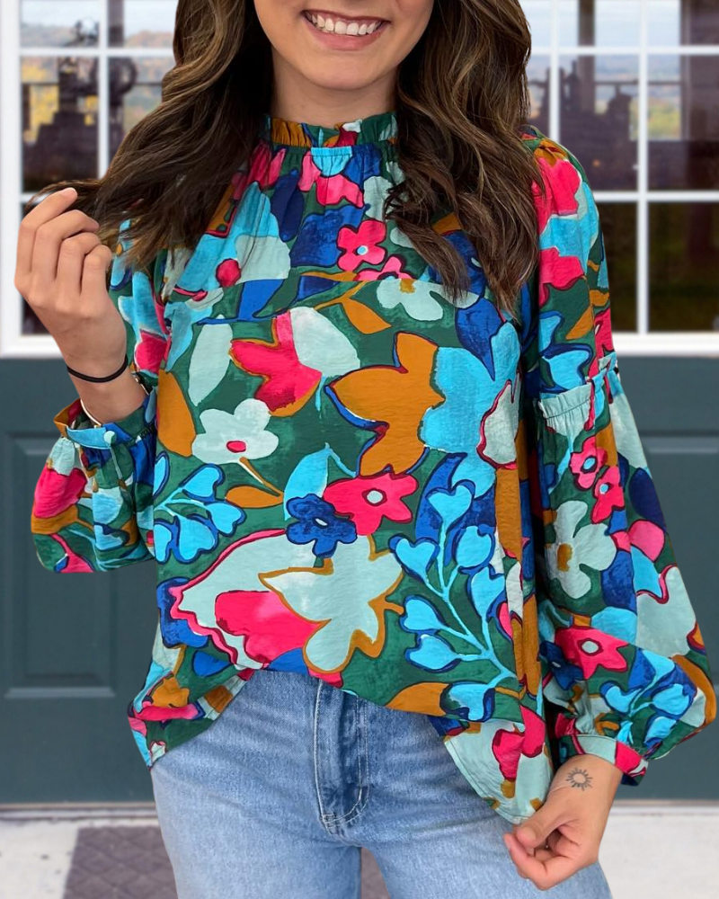 Bright Art Floral Top