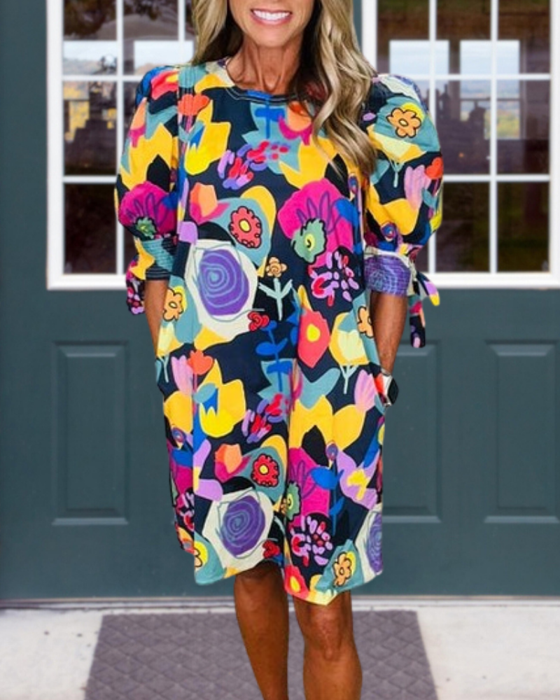 Fantasy Abstract Floral Dress