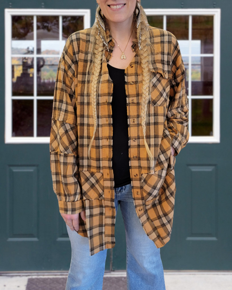 Oversized Casual Plaid Shirt