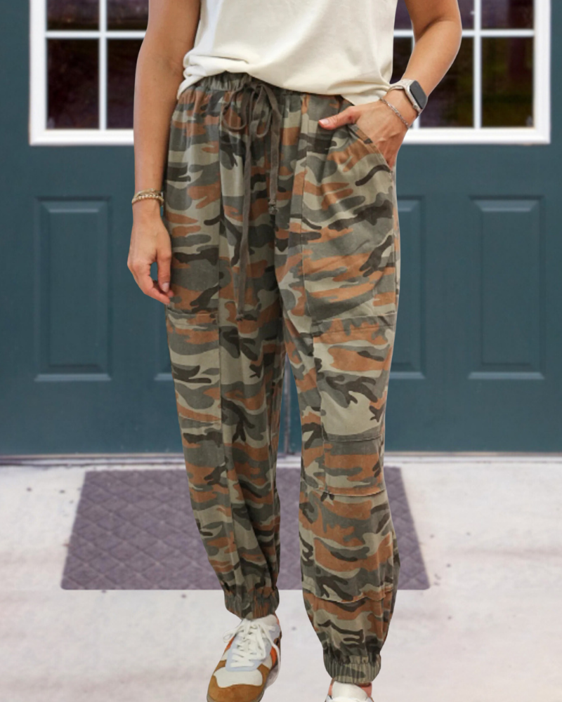 Stylish Camouflage Drawstring Pants