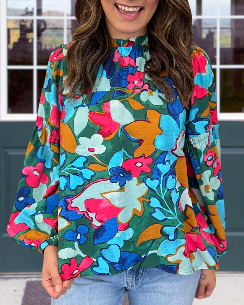 Bright Art Floral Top
