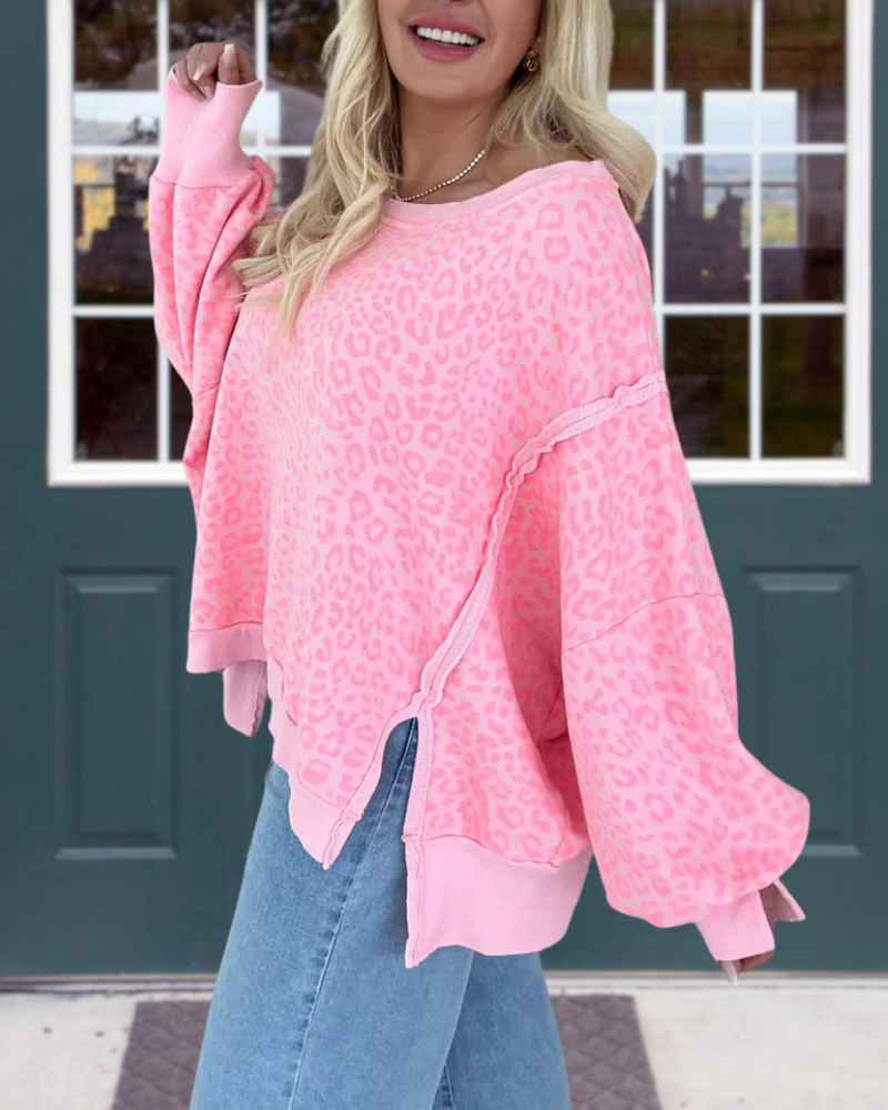 Oversized Stylish Leopard Sweatshirt